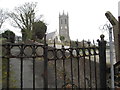 Locked gates on the rear access to Donaghadee Parish Church