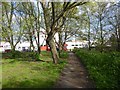 Looking towards Chingford Road from path alongside Chingford Brook