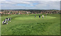 TV4998 : Playing the 11th green, Seaford Head golf course, Seaford by Robin Stott