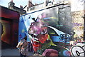 TQ3381 : View of street art in the back yard of a studio off Brick Lane #3 by Robert Lamb