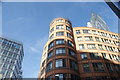 Looking up at the Credit Agricole building from Appold Street