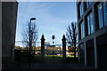 View of the gate into the Honourable Artillery Company grounds from Finsbury Street