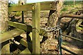 SX7163 : Barbed wire on stile above Moorshead Brook by Derek Harper