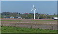 Wind turbine and farmland next to Carr Lane