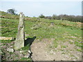 Stone pillar alongside Halifax FP91, Mixenden