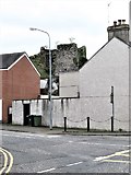 J2053 : The towers of Dromore Castle from the corner of Meeting Street by Eric Jones
