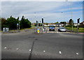 SS9079 : A road and B road junction in Bridgend by Jaggery