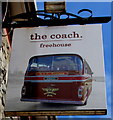 The Coach pub name sign, Bridgend