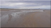 NU1437 : Water on the beach, Black Ross Sand by Richard Webb