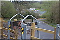 Squeeze stile at top of new path, Oakdale