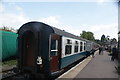 View of carriages at the platform at Ongar station