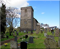 SN9347 : Tower of St Cadmarch's Church, Llangammarch Wells by Jaggery
