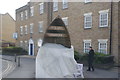 View of the Roding Riverside sculpture from Abbey Road