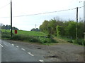 Farm track off the B1018 near Wickham Mill Bridge