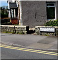 Bilingual street name sign on a Bridgend corner