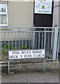 Five Bells Road/Heol y Pum Cloch name sign, Bridgend