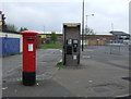 Edward VII postbox and telephone box on Vaughton Street, Highgate, Birmingham