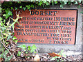 Sign on bridge over the River Frome, Westleaze, Dorchester