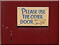 Sign on a street door - Terrace Road, Chapel-en-le-Frith