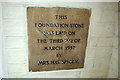 TL4849 : Foundation stone for the Marven Centre by Tiger
