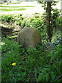 A canalside boundary stone