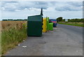 Recycling in a lay-by at Tetney