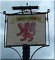 Sign for the Red Lion Inn, Great Sampford 