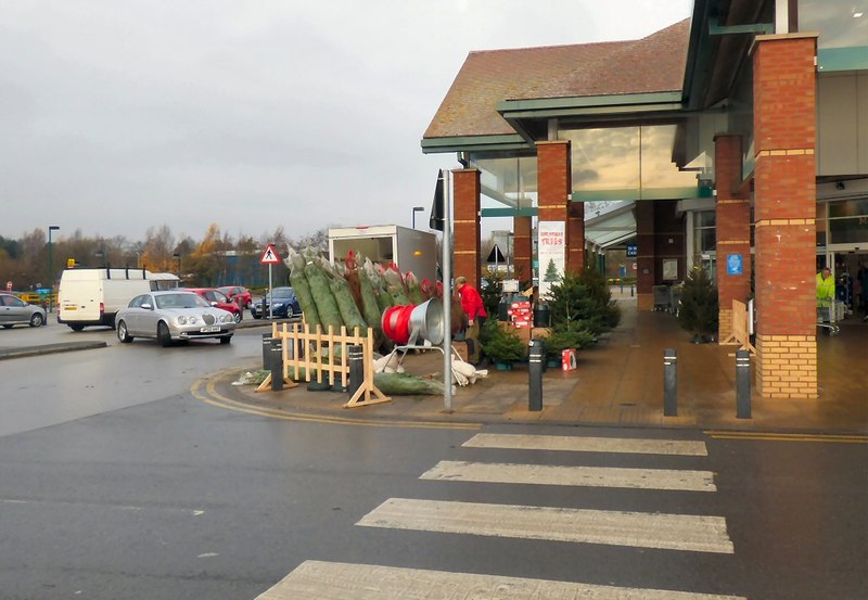 Christmas Trees at Morrisons © Gerald England ccbysa/2.0 Geograph