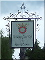 Sign for the Bridge Street Cafe at the Rose & Crown