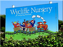 SO8104 : Wycliffe Nursery name sign, Stonehouse by Jaggery