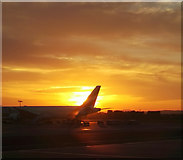 NS4766 : Glasgow Airport sunset by Thomas Nugent