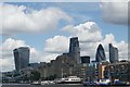 View of the Walkie Talkie, Cheese Grater, Gherkin and Heron Tower from the top deck of a City Cruises vessel "Millennium Time"