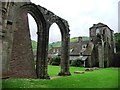 SO2827 : Buttressing on the south side of the nave, Llanthony Priory by Christine Johnstone