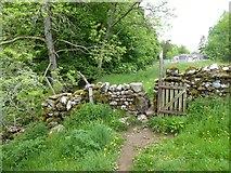 SD9671 : Squeeze stile beside the River Wharfe by Oliver Dixon