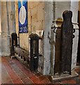 SO7371 : Rock, Ss Peter and Paul Church: Stocks and Whipping Post made by the village blacksmith in 1773 by Michael Garlick