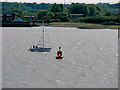 SU4011 : Southampton Water, Yacht Passing Mulberry Buoy by David Dixon