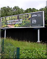 Wide advertising board facing Newport Road, Cardiff