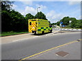 Yellow ambulance in Tredegar