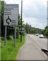 Directions sign on the approach to Town Centre Roundabout, Tredegar