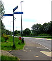 Path and cycleway signpost alongside the A4048, Tredegar