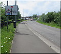 Crossroads sign on the approach to Tredegar town centre