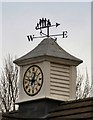 High Lane Medical Centre: Weather vane and clock