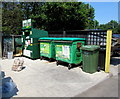 Bins area at the edge of Bridgend Designer Outlet