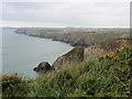 SM8123 : The Pembrokeshire Coast Path near Dinas Fawr by Dave Kelly