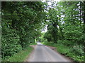 Minor road approaching the A1065, Hilborough