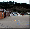 Colourful compass on Lydbrook Primary School playground, Lydbrook