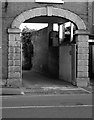 Farnham: Coade-stone arch, West Street