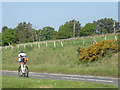 NJ7608 : Cyclist on the A944 by Stanley Howe