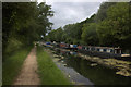 Grand Union canal, Slough arm. Moored boats.