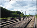 The East Coast Main Line seen from Holmegreen Level Crossing